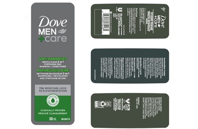Label (Dove Men + Care Anti Dandruff Gentle Clean 2 In 1 Shampoo + Conditioner   Artwork)